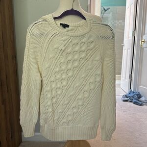 J. Crew Cream Cable Knit Sweater